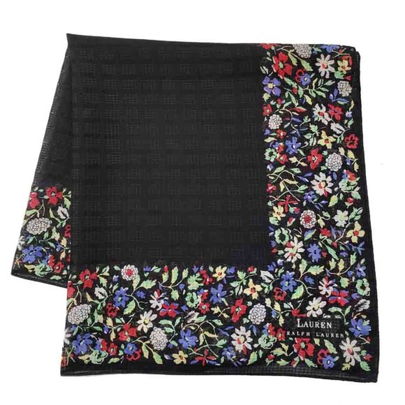 Lauren Ralph Lauren Sheer Silk Scarf Multicolor Floral Women's - Picture 1 of 2